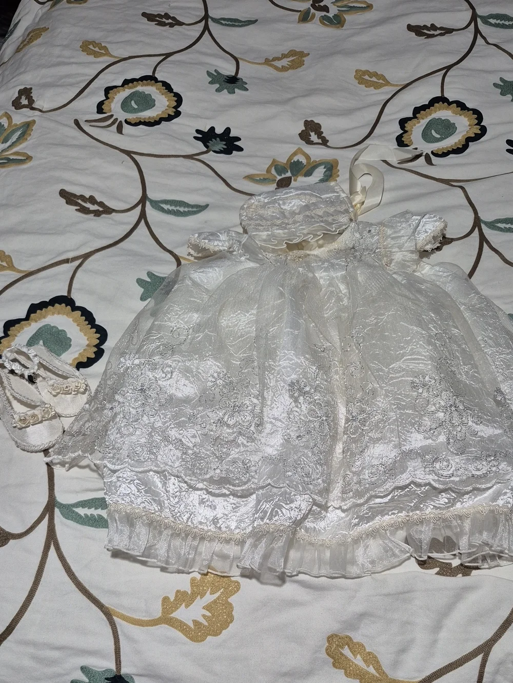 White Lace Infant Dress with Matching Booties - Baby Special Occasion